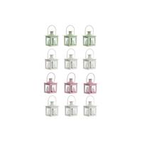 Straatlantaarn Home ESPRIT Wit Groen Roze Kristal Ijzer Shabby Chic 7 x 7 x 10 cm (3 Onderdelen) (4 Stuks) - thumbnail
