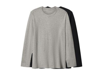 esmara Men Set van 2 heren shirts met lange mouwen (Zwart/grijs, S)