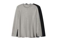 esmara Men Set van 2 heren shirts met lange mouwen (Zwart/grijs, S) - thumbnail