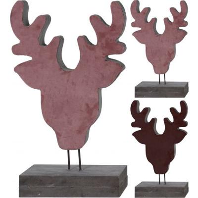 Rendier op voet hout 37 cm kerst Nampook - Nampook