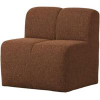 Woood Mojo eetkamerbank 84 cm met rugleuning bouclé Roestbruin Melange - thumbnail