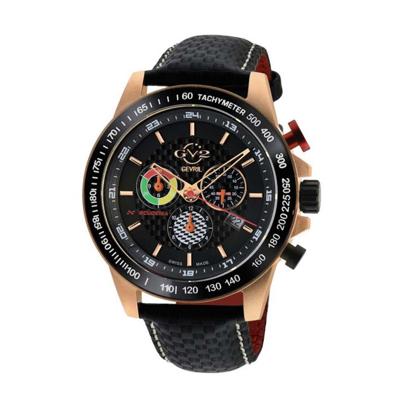 Gevril GV2 Men's Scuderia Black Dial Black Leather Chronograph Date Watch 9921 Gevril GV2 Men's Scuderia Black Dial Black Leather Chronograph Date Watch 9921