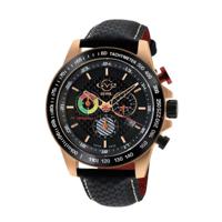 Gevril GV2 Men&apos;s Scuderia Black Dial Black Leather Chronograph Date Watch 9921 - thumbnail