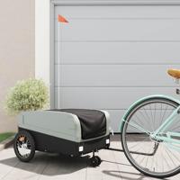 VidaXL Fietstrailer 45 kg ijzer zwart en grijs - thumbnail