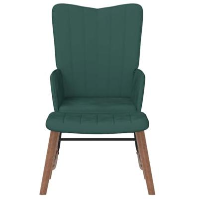 Schommelstoel met voetenbank fluweel donkergroen Schommelstoel met voetenbank fluweel donkergroen