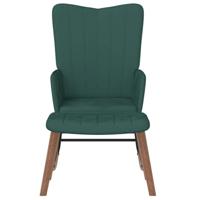 Schommelstoel met voetenbank fluweel donkergroen - thumbnail