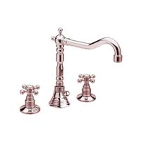 Wastafelmengkraan Retro 3-gats Sapho Antea 2-knop Uitloop Gebogen 17.5 cm Rose Goud (incl. waste) - thumbnail