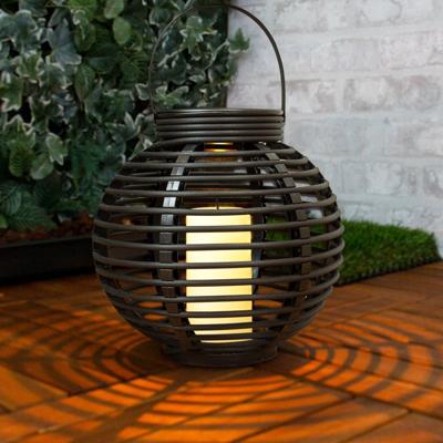 Solar lantaarn basket medium rotanlook lamp op zonne energie 2017