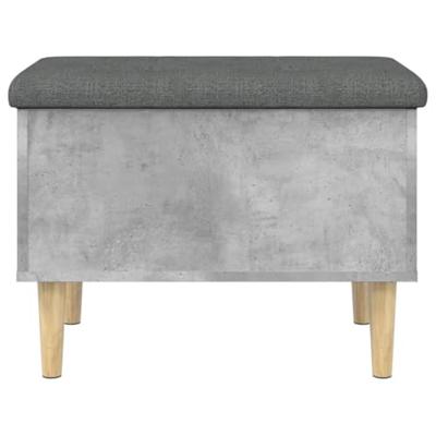 Opbergbankje 62x42x46 cm bewerkt hout betongrijs Opbergbankje 62x42x46 cm bewerkt hout betongrijs