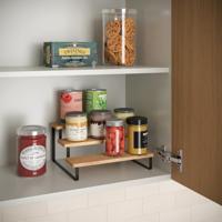 Metaltex York Lava Kruidenrek 3 Etages 23x27x13 cm Acacia Hout/Zwart Metaal - thumbnail