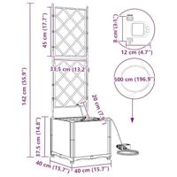 Tuin Bloempot Bruin 40 x 40 x 142 cm Staal - thumbnail