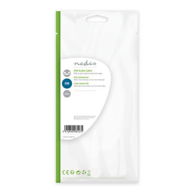 DIN-Audiokabel | DIN 5-Pins Male - 3,5 mm Male | 2,0 m | Zwart