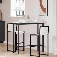 Tafel Wit 100 x 40 x 101 cm Engineered hout en staal - thumbnail