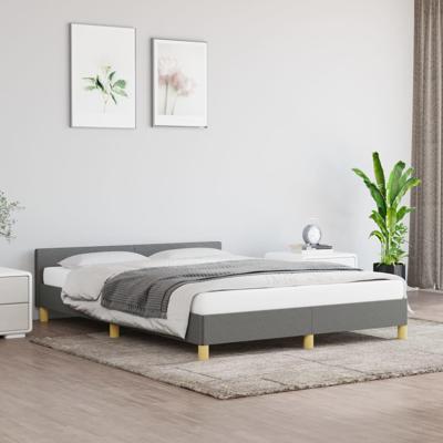 Bedframe zonder matras stof donkergrijs 140x190 cm
