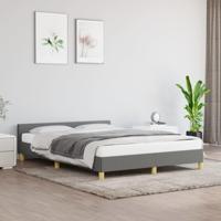 Bedframe zonder matras stof donkergrijs 140x190 cm - thumbnail