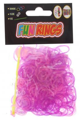 TOM Fun Rings armband vlechten paars/roze 313-delig
