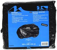 M-Wave Fietsgarage xxl - beschermende peva fietsgarage voor alle standaard fietsen, scooters - 230x135x65 cm - tarpaulin materiaal - zwart - thumbnail