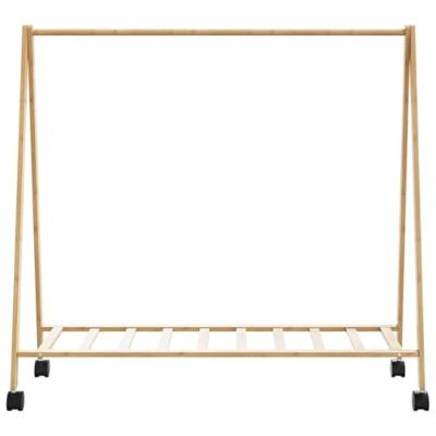 VidaXL Kledingrek met schappen en wielen 106x34x106,5 cm bamboe
