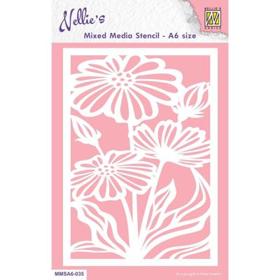 Nellie's Choice • stencil a6 size christmas flowers-2