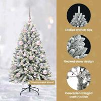 VidaXL Kunstkerstboom met 150 led groen en wit 120 cm pvc en metaal - thumbnail