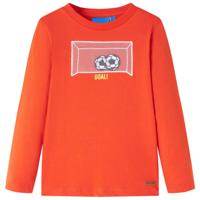 Kindershirt met lange mouwen voetbaldoelprint 116 feloranje - thumbnail