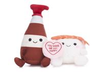 Love Hearts Sojasaus en sushi knuffel - You make me soy happy - thumbnail