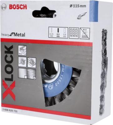 Bosch Accessories Schijfborstel Heavy for Metal X-LOCK, getordeerd, 115 mm, 0,5 mm, 12 mm Bosch Power Tools 2608620731 1 stuk(s)