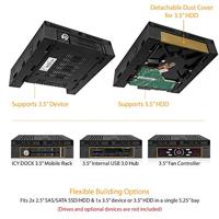 Icy Dock MB322SP-B 2x2,5 SATA mobile rack+3,5 SATA voor externe 5,25 - thumbnail