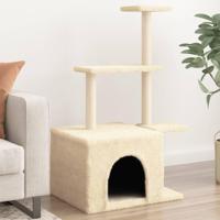 VidaXL Kattenmeubel met sisal krabpalen 110 cm crèmekleurig - thumbnail