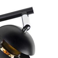 QAZQA Moderne spot 4-lichts zwart met gouden binnenkant - Buell - thumbnail