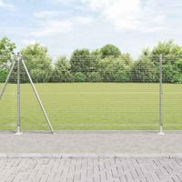 VidaXL Afrasteringspaal zilver 10 x 1,2 m (25 x 25 mm gaas) staal - thumbnail