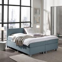 Dekbed Discounter Boxspringset Zion | met Extra Hoge Onderbox | 210 cm lang 180 x 210, Kleur: Blauw, Topper: HR Koudschuim, Montage: Exclusief montage - thumbnail
