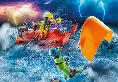 Playmobil® City Action 70144 redding op zee kitesurfers redding met boot