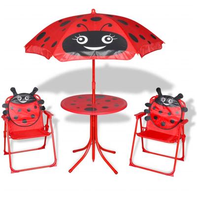 3-delige Bistroset voor kinderen met parasol rood 3-delige Bistroset voor kinderen met parasol rood