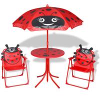 3-delige Bistroset voor kinderen met parasol rood - thumbnail