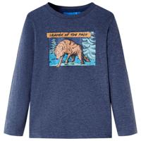 VidaXL Kindershirt met lange mouwen 128 gemêleerd donkerblauw - thumbnail