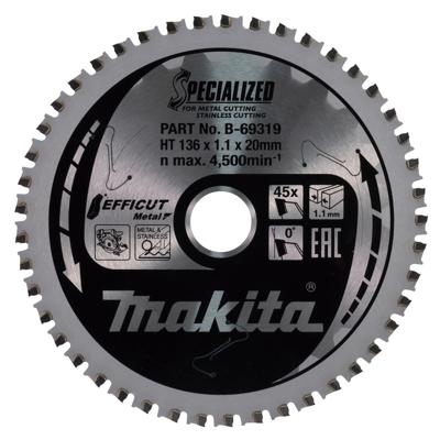 Makita Zaagblad Efficut | 136x20x1,1 | 45T | 0g Makita Zaagblad Efficut | 136x20x1,1 | 45T | 0g