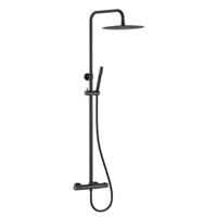 Regendoucheset Opbouw BWS Ridged Opbouw Mat Zwart - thumbnail