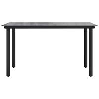 7-delige Tuinset PVC-rattan zwart - thumbnail