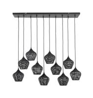 Light & Living Hanglamp 'Alvaro' 10-Lamps, kleur Mat Zwart - thumbnail
