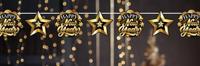 Elegante Happy New Year Slinger Zwart/Goud (3m) - thumbnail