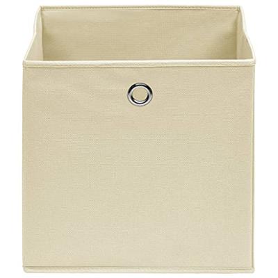 VidaXL Opbergboxen 4 st 32x32x32 cm stof crèmekleurig VidaXL Opbergboxen 4 st 32x32x32 cm stof crèmekleurig