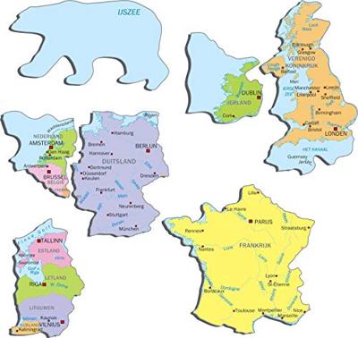 Selecta Larsen legpuzzel kaart europa, 37st. - thumbnail