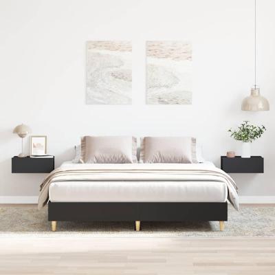 Bedframe zonder matras 150x200 cm spaanplaat zwart