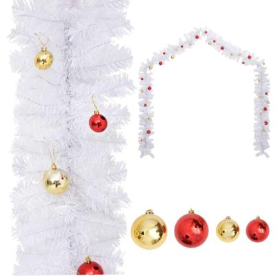 VidaXL Kerstslinger versierd met kerstballen 5 m wit VidaXL Kerstslinger versierd met kerstballen 5 m wit