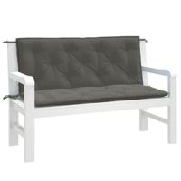 VidaXL Tuinbankkussens 2 st 120x50x7 cm stof gemêleerd donkergrijs - thumbnail