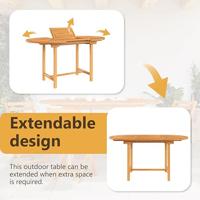 Tuintafel verlengbaar 110-160x80x75 cm massief teakhout - thumbnail