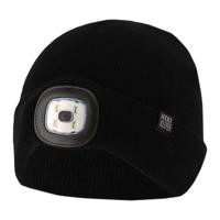 Heatkeeper Kinder Thermo Muts met oplaadbaar Led lampje Zwart-9-12 jaar - thumbnail