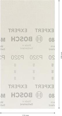Bosch Accessoires Expert M480 schuurnet voor vlakschuurmachines 115 x 230 mm, K320 - 10 stuk(s) - 2608900768