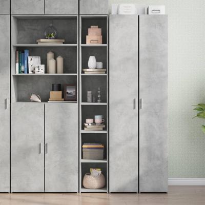 Hoge kast 30x41x185 cm bewerkt hout betongrijs